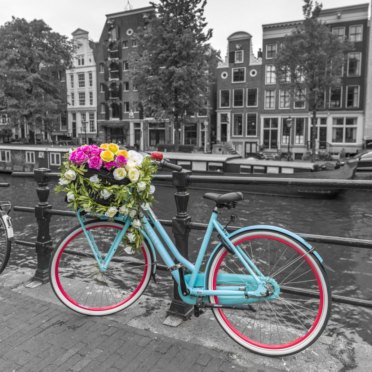 Floral Bicycle of Amsterdam Wall Mural