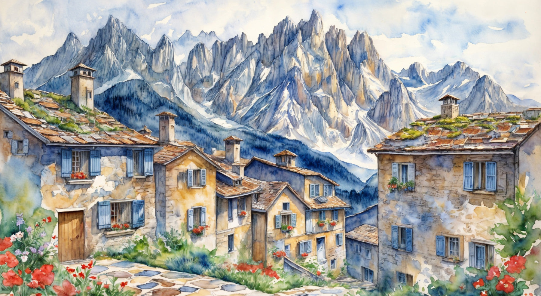Alpine Village Dream Wall Mural