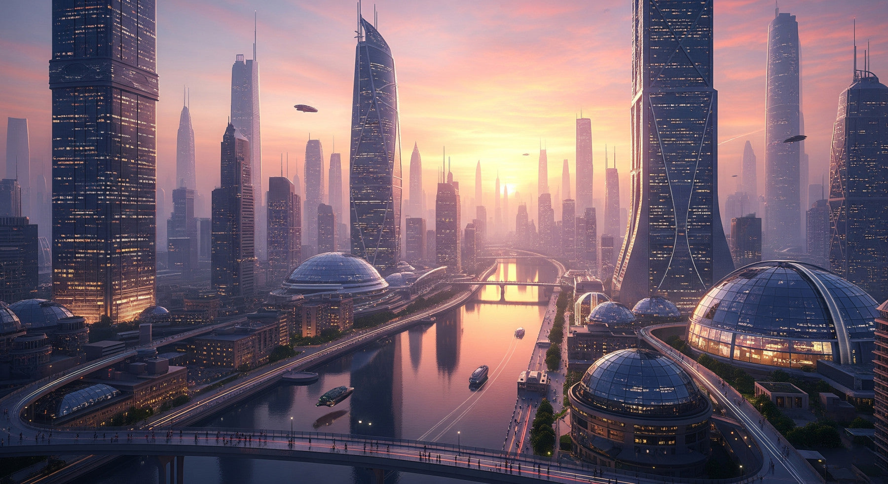 Future Metropolis Wall Mural