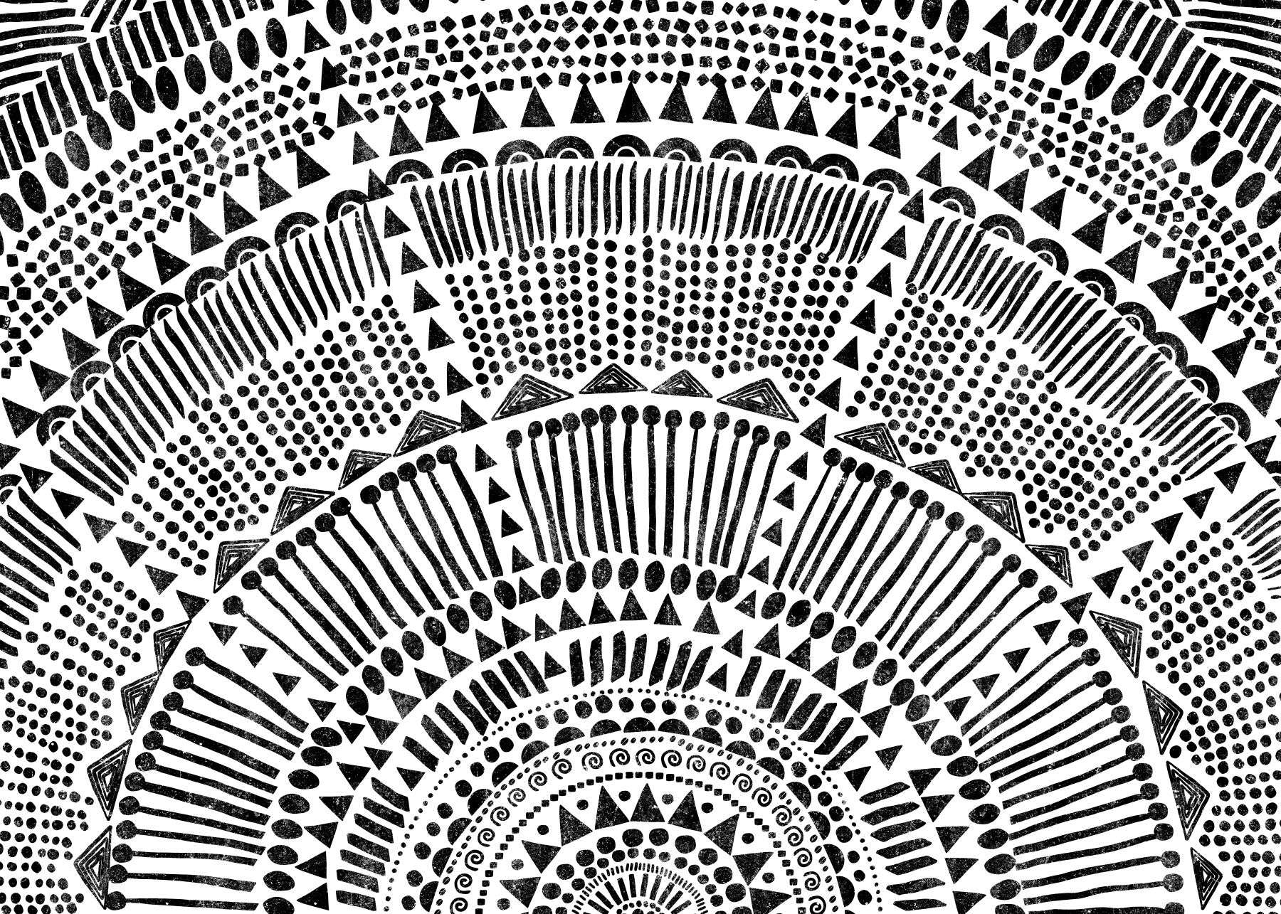 Tribal Half Sun Wall Mural