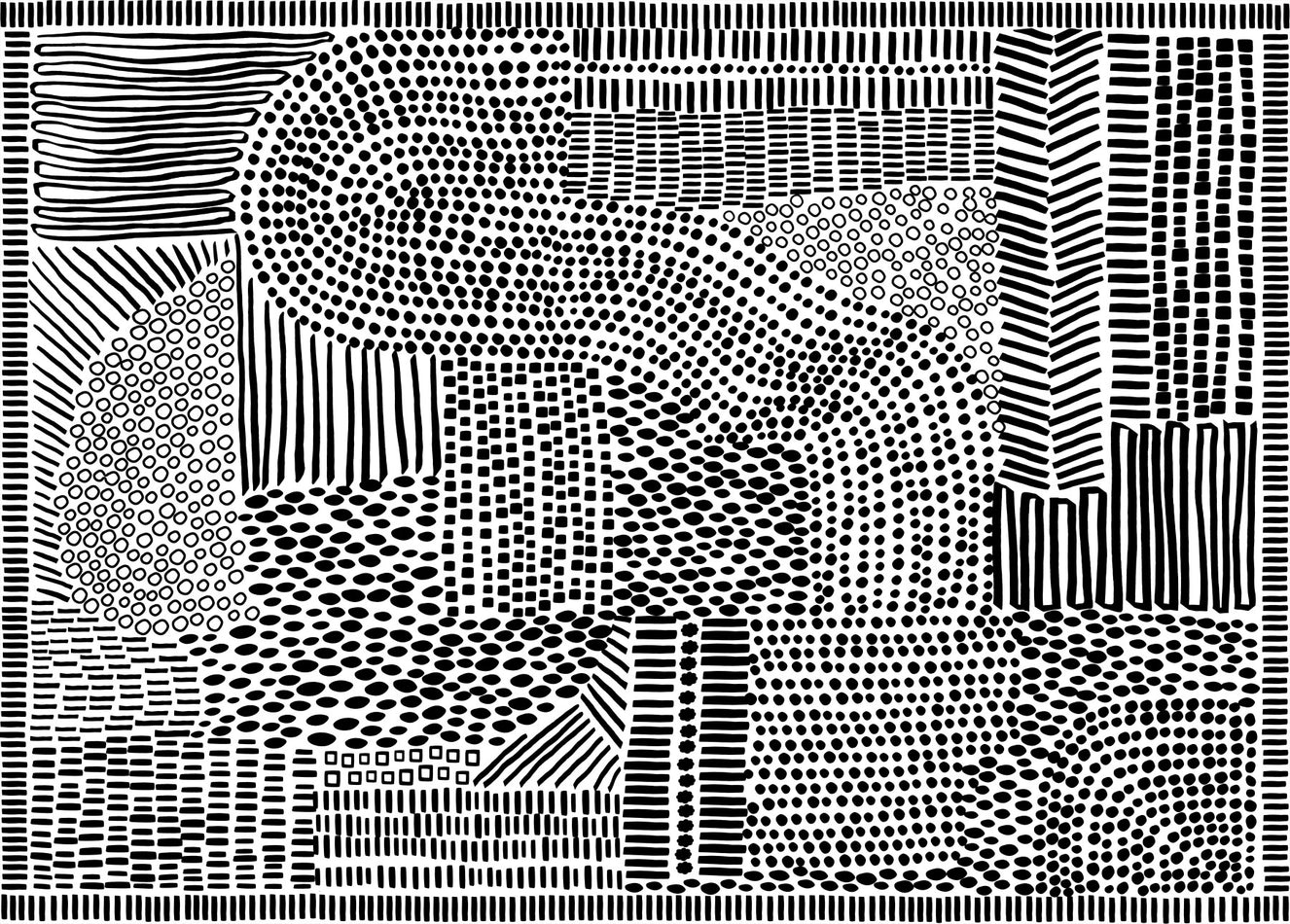 Black And White Maze Wall Mural