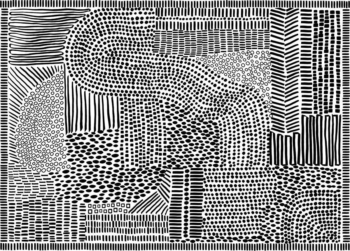 Black And White Maze Wall Mural
