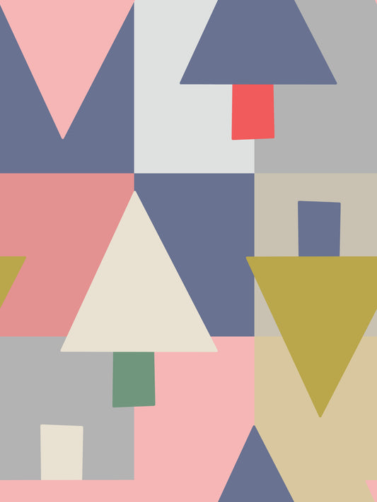 Geometric Forest Harmony Wallpaper⁠