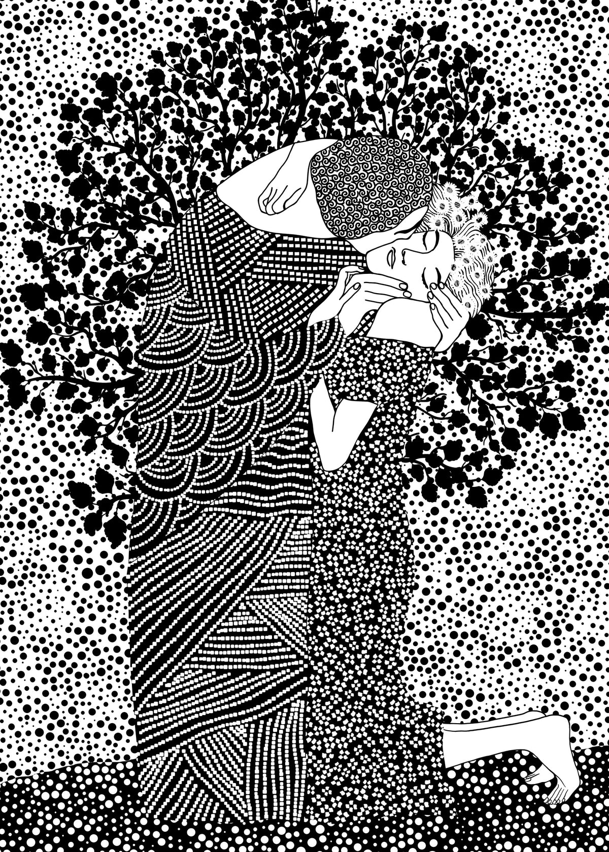 The Kiss II Wall Mural in your room — zoomed