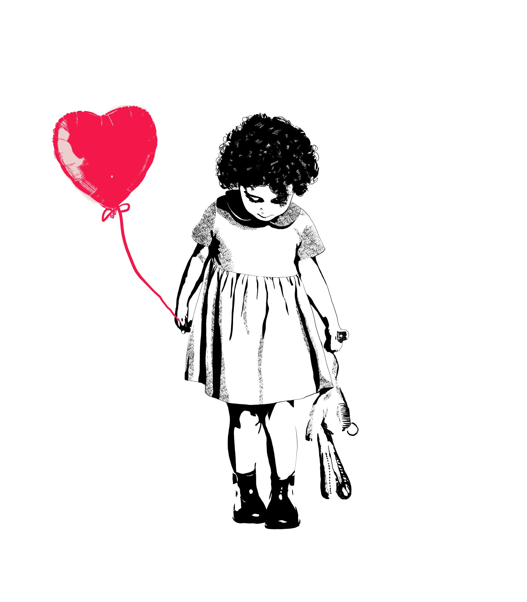 Balloon Girl Art Wall Mural