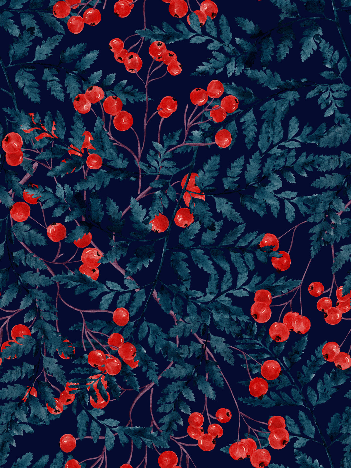 Winter Berries Wallpaper⁠ in your room — zoomed
