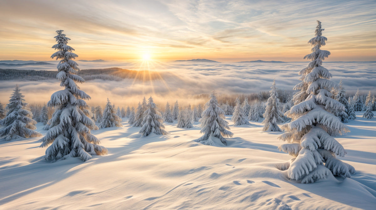 Golden Winter Woods Wall Mural