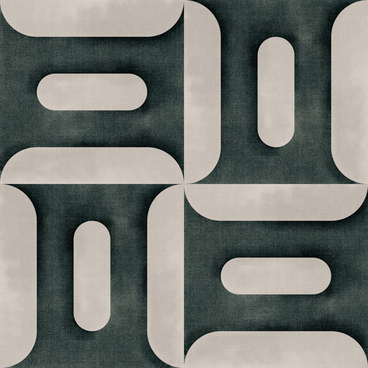 Modern Textured Geometries Vintage Denim Wallpaper⁠