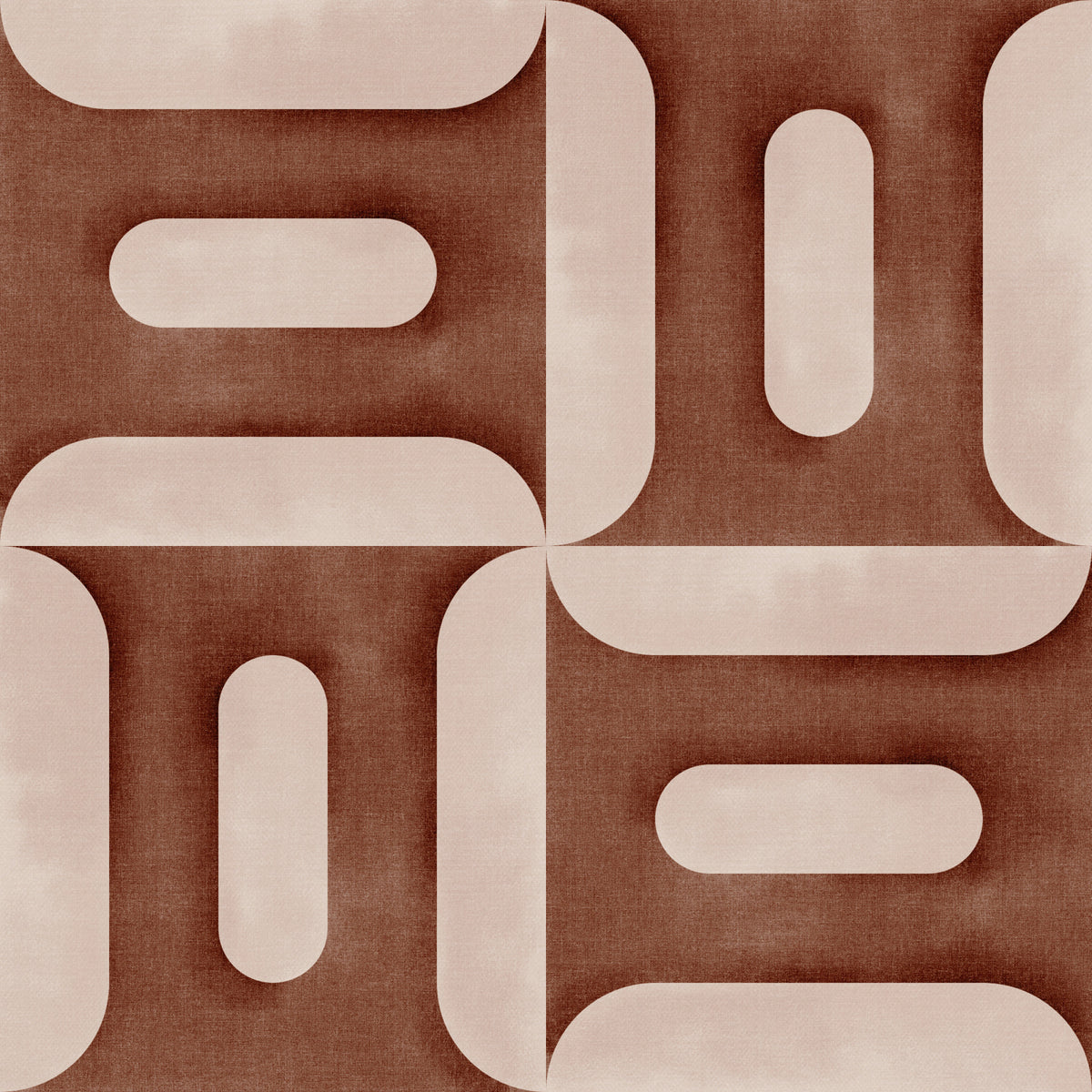 Modern Textured Geometries Copper Wallpaper⁠ in your room — zoomed