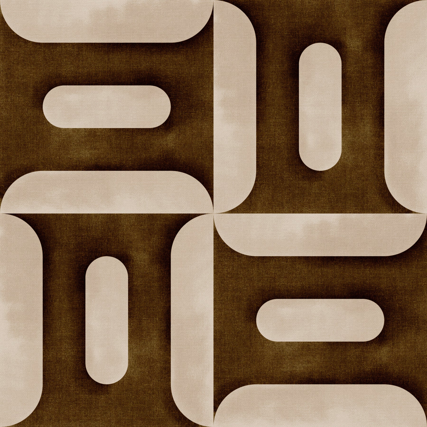 Modern Textured Geometries Umber Wallpaper⁠