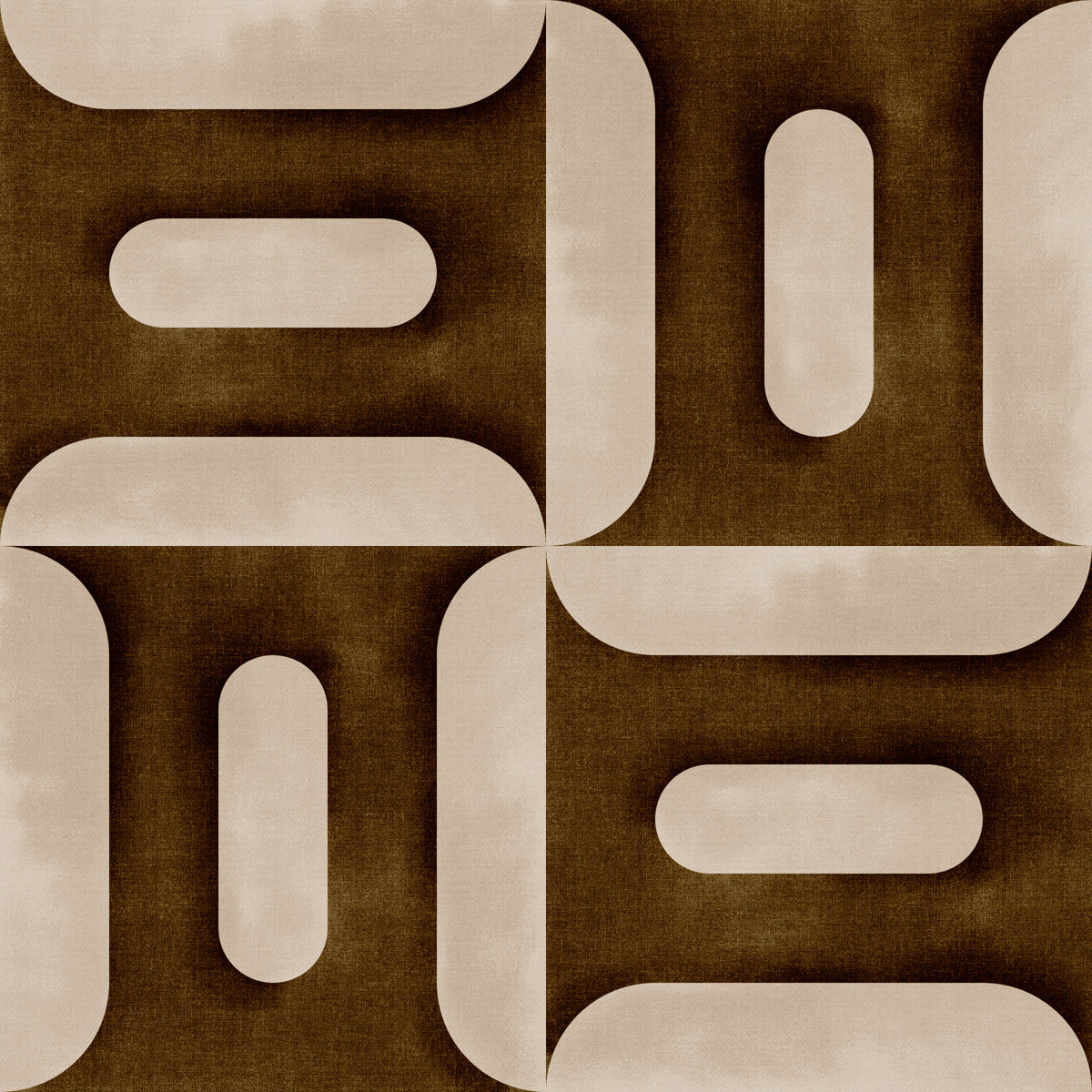 Modern Textured Geometries Umber Wallpaper⁠ in your room — zoomed