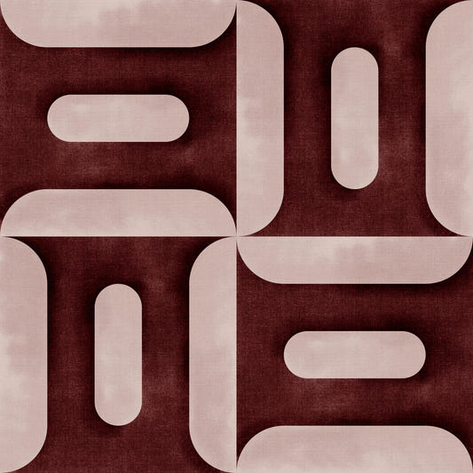 Modern Textured Geometries Wine Wallpaper⁠