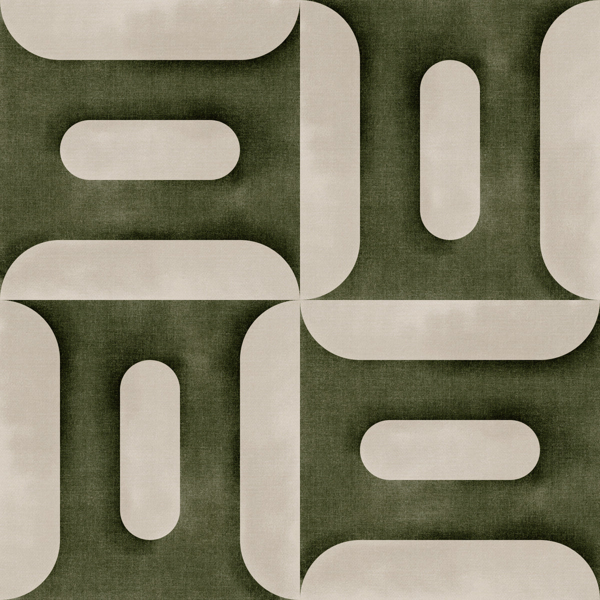 Modern Textured Geometries Olive Wallpaper⁠