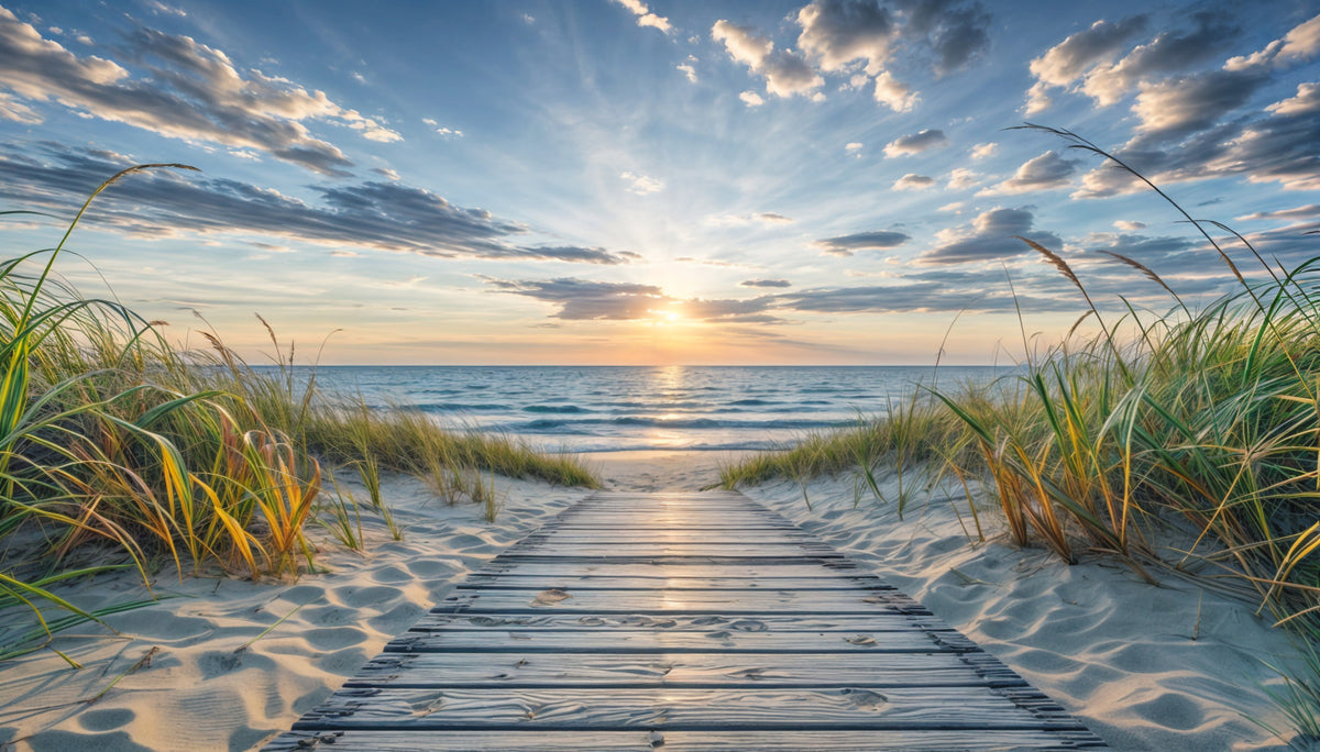 Coastal Path Serenity Wall Mural in your room — zoomed