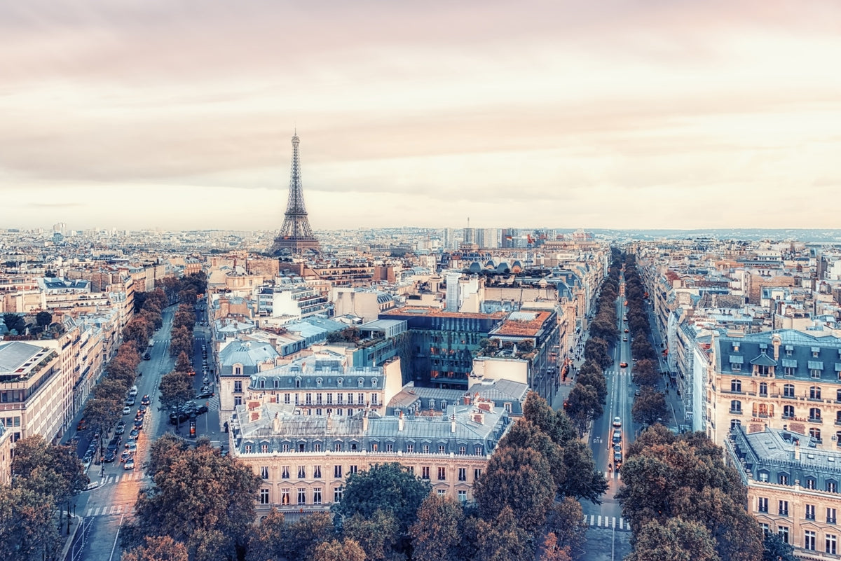Eiffel Tower View Wall Mural in your room — zoomed