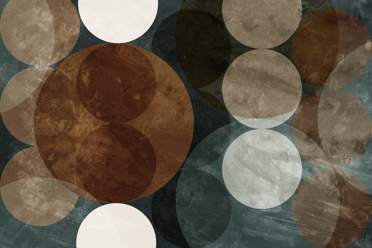 Orbital Harmony in Earthy Colors Wall Mural in your room — zoomed