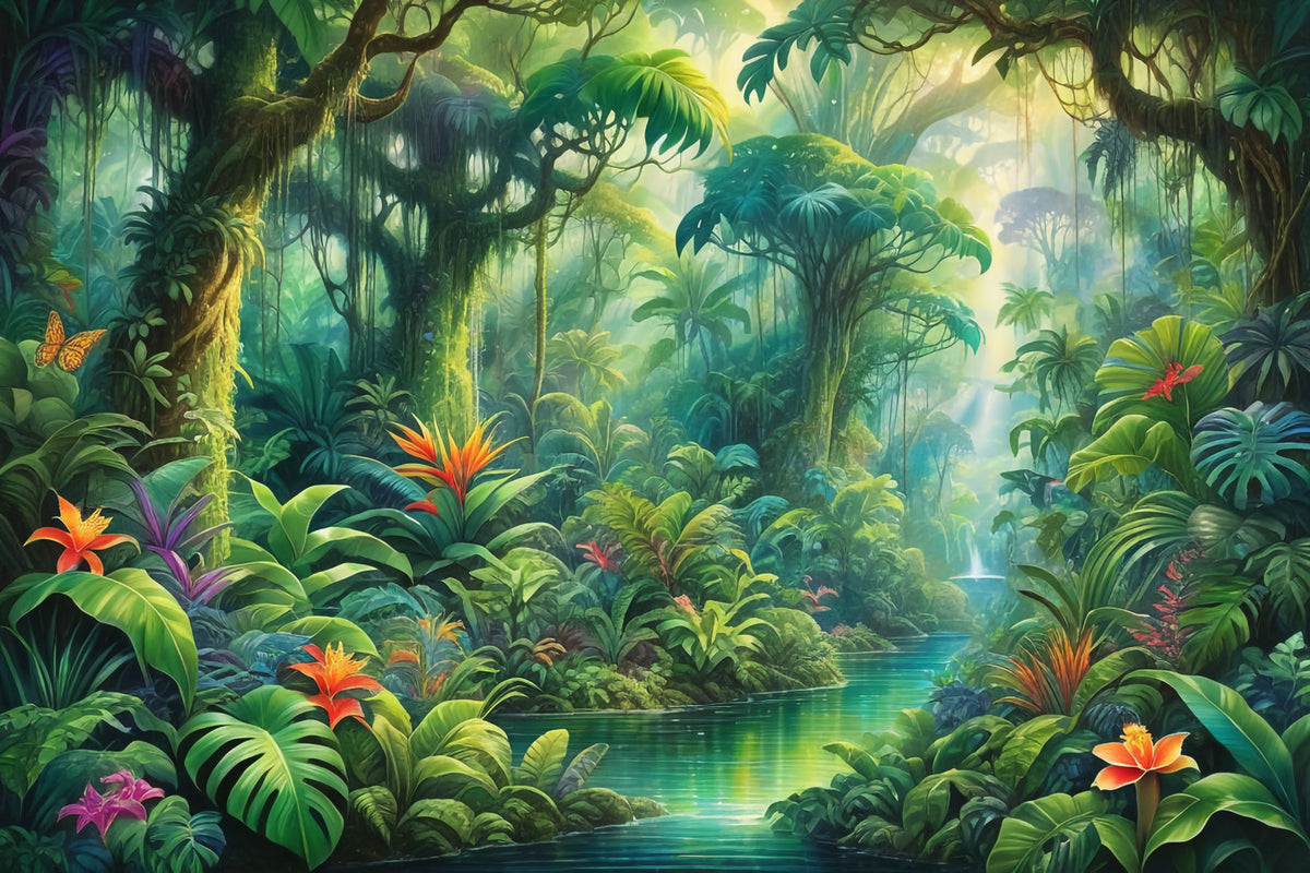 Lush Rainforest Retreat Wall Mural