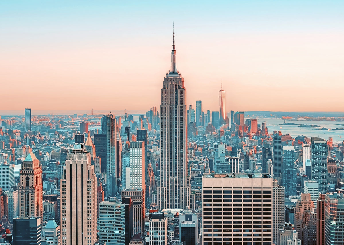 NYC Sunrise Skyline Wall Mural