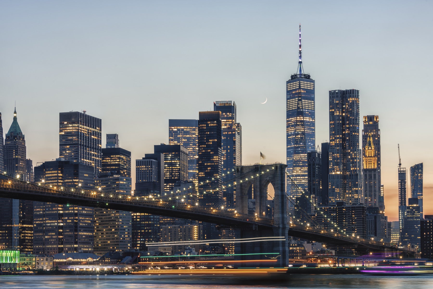 NYC Skyline at Twilight Wall Mural