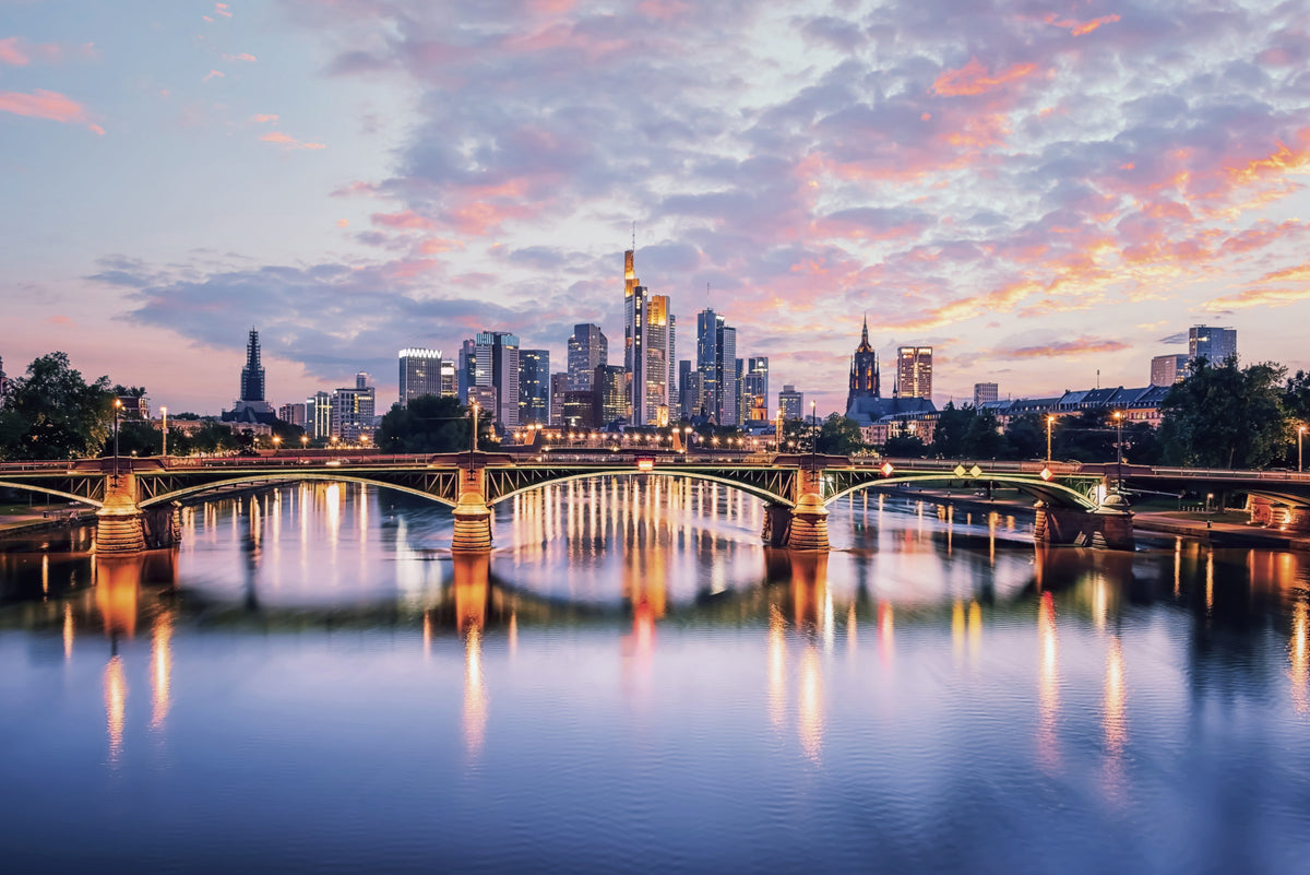 Frankfurt Dawn Wall Mural in your room — zoomed