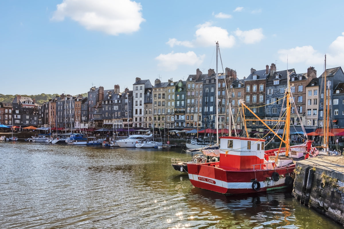 Honfleur Harbor Charm Wall Mural in your room — zoomed