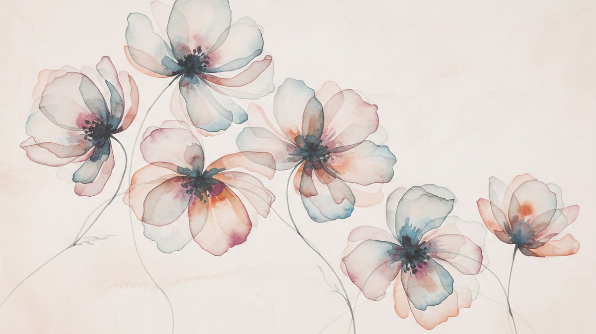 Watercolor Petals Wall Mural