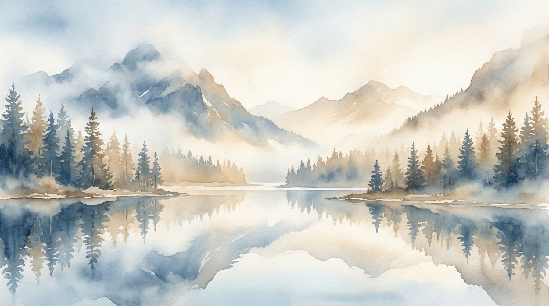 Misty Peaks Wall Mural