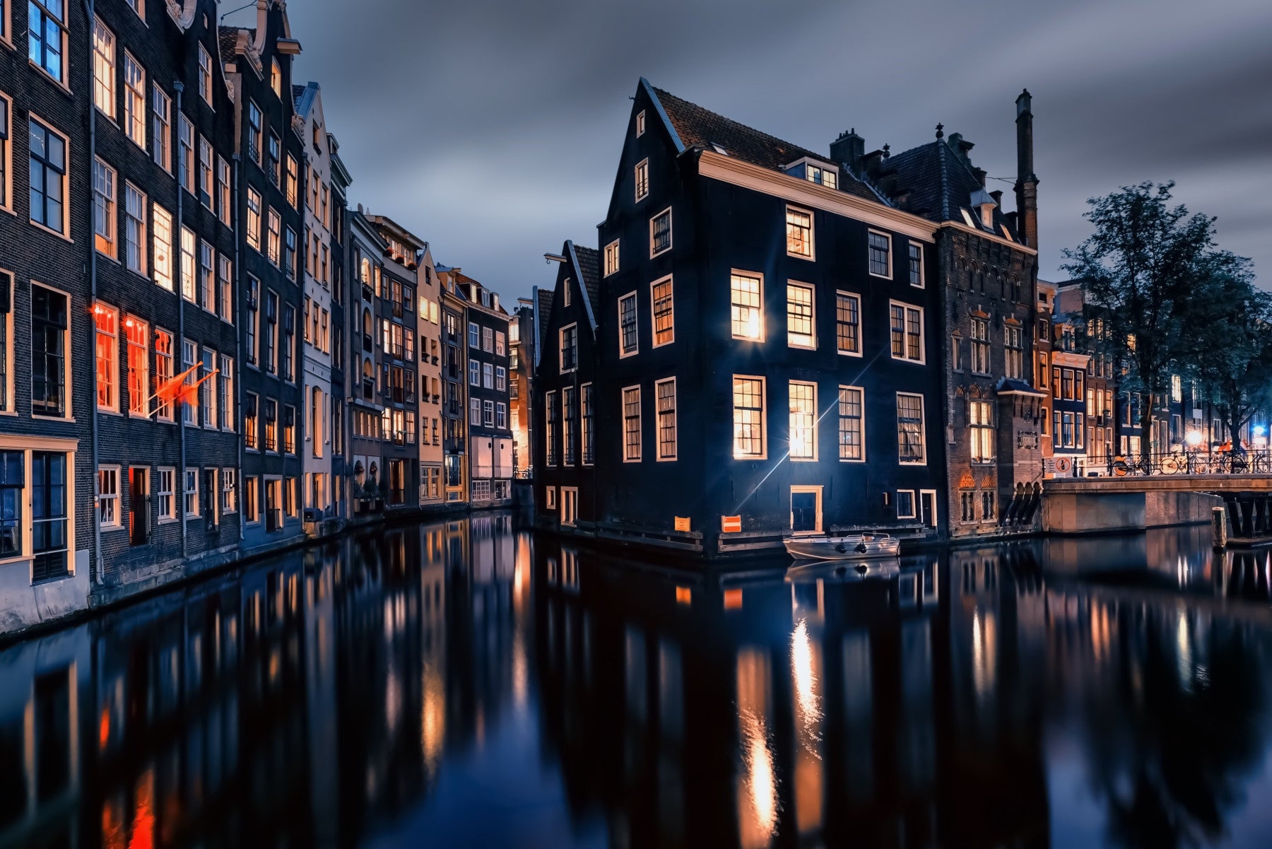 Nightfall Canals Wall Mural