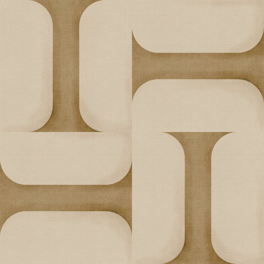 Modern Textured Tiles Camel Wallpaper⁠