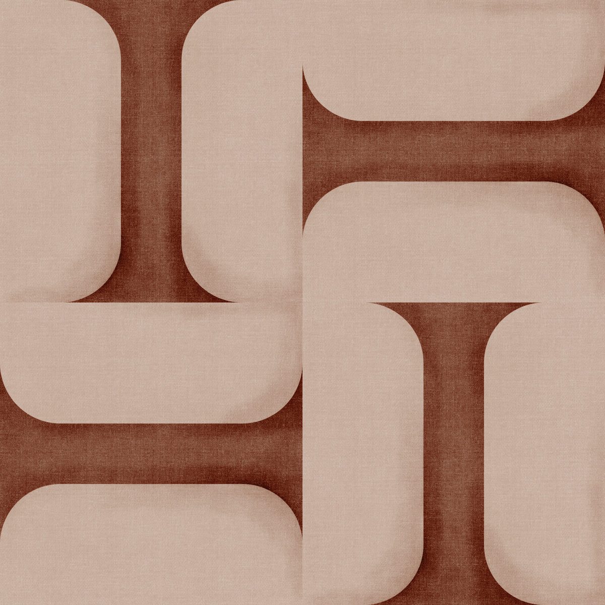 Modern Textured Tiles Copper Wallpaper⁠ in your room — zoomed