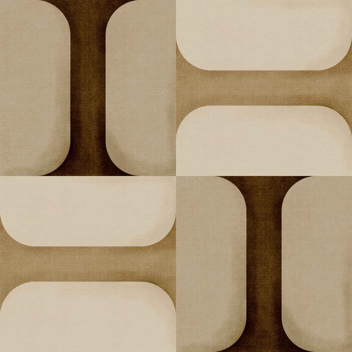 Modern Textured Tiles Earthy Wallpaper⁠ in your room — zoomed