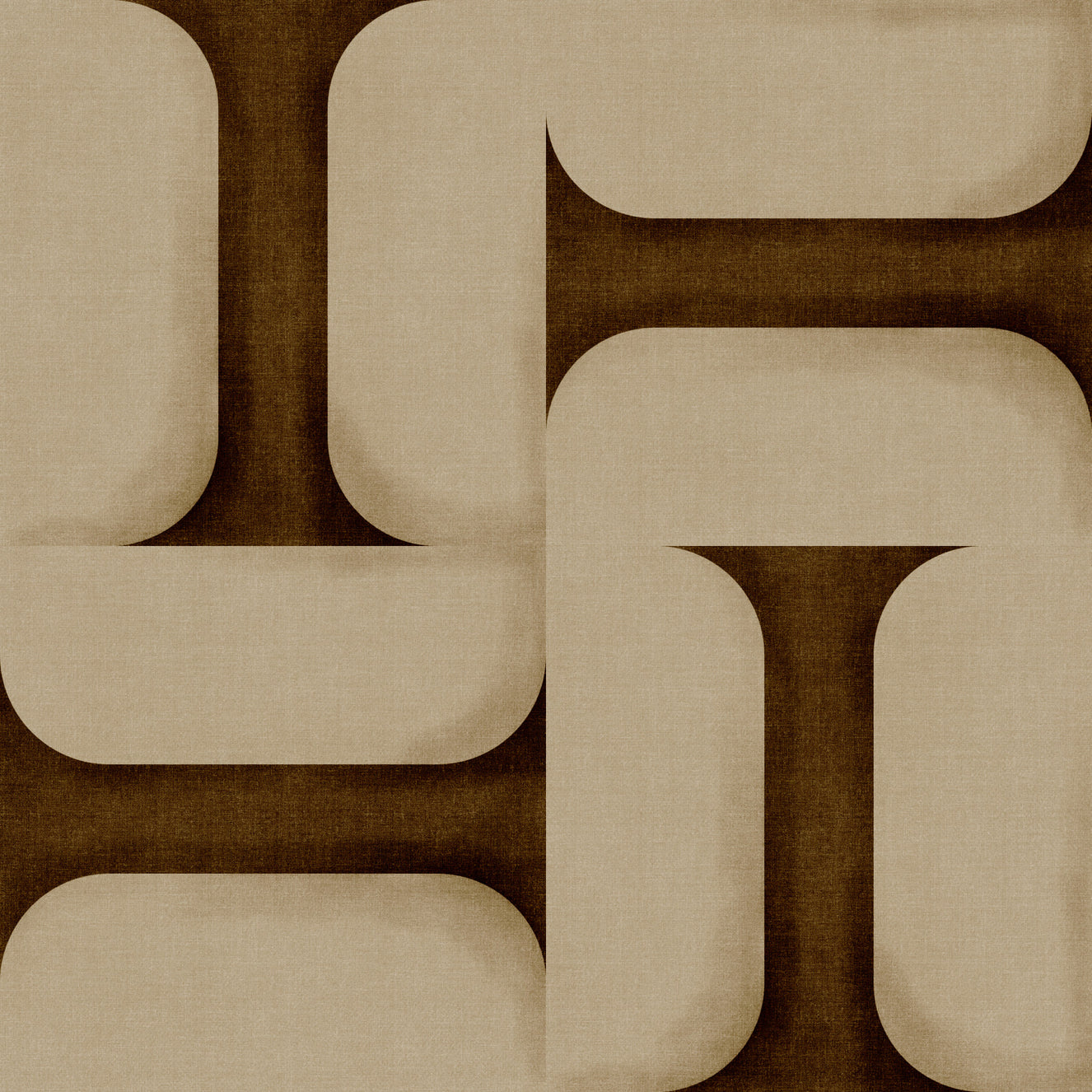 Modern Textured Tiles Umber Wallpaper⁠