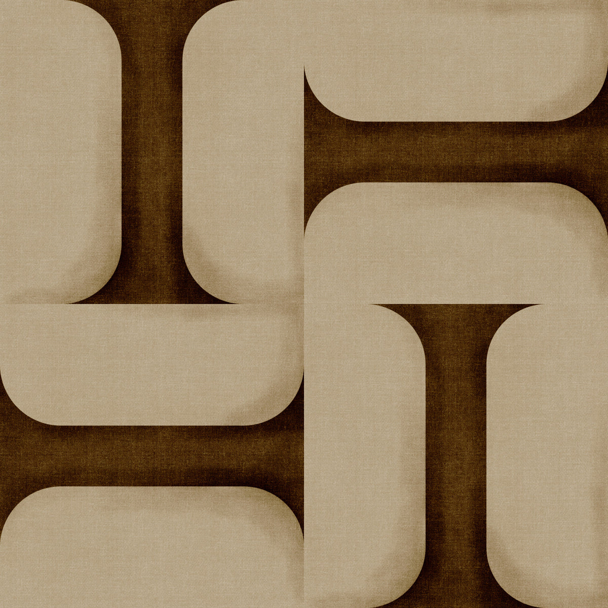 Modern Textured Tiles Umber Wallpaper⁠