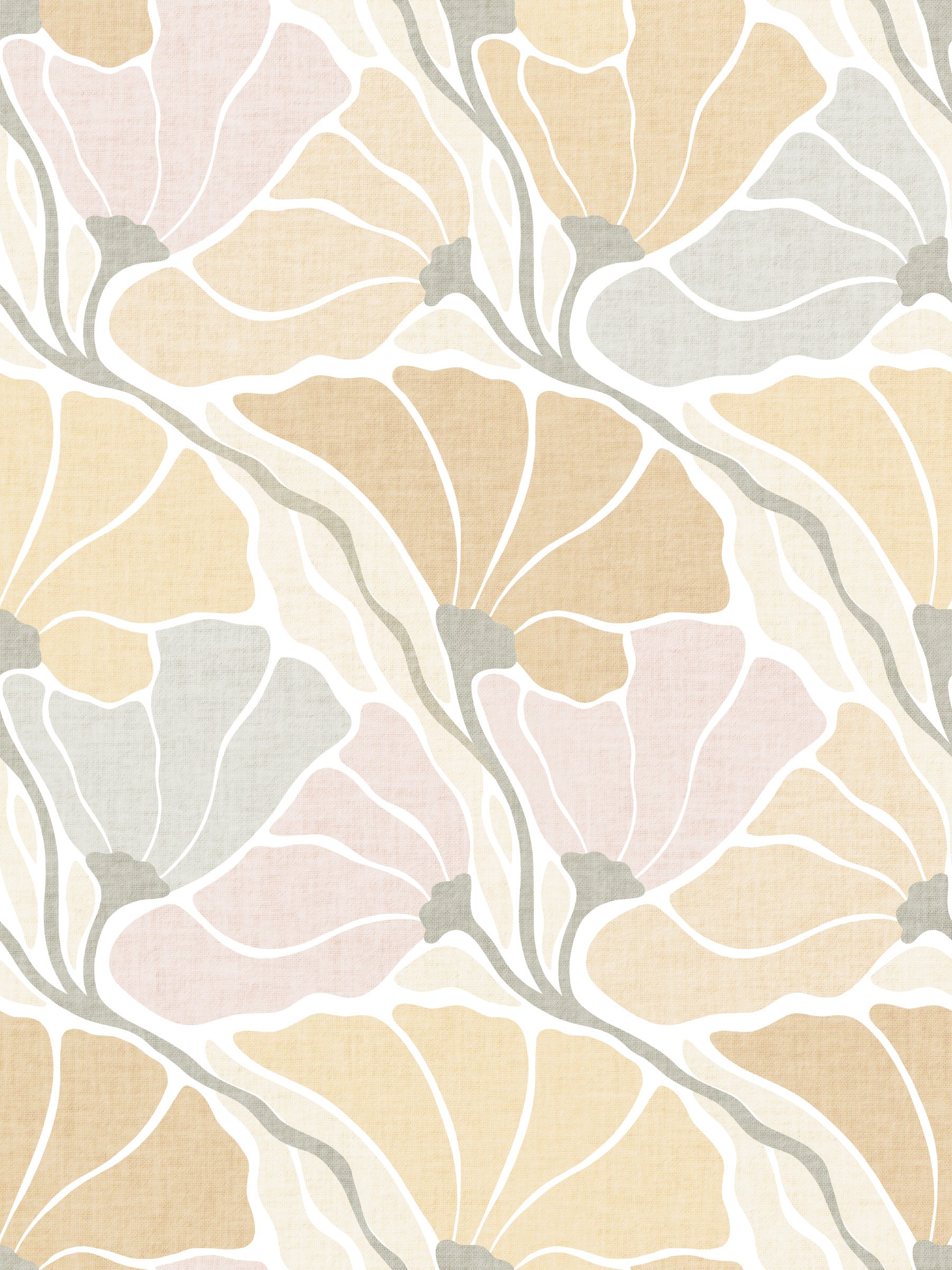 Art Nouveau Botanica Fan Flow - Earthy Tones Wallpaper⁠