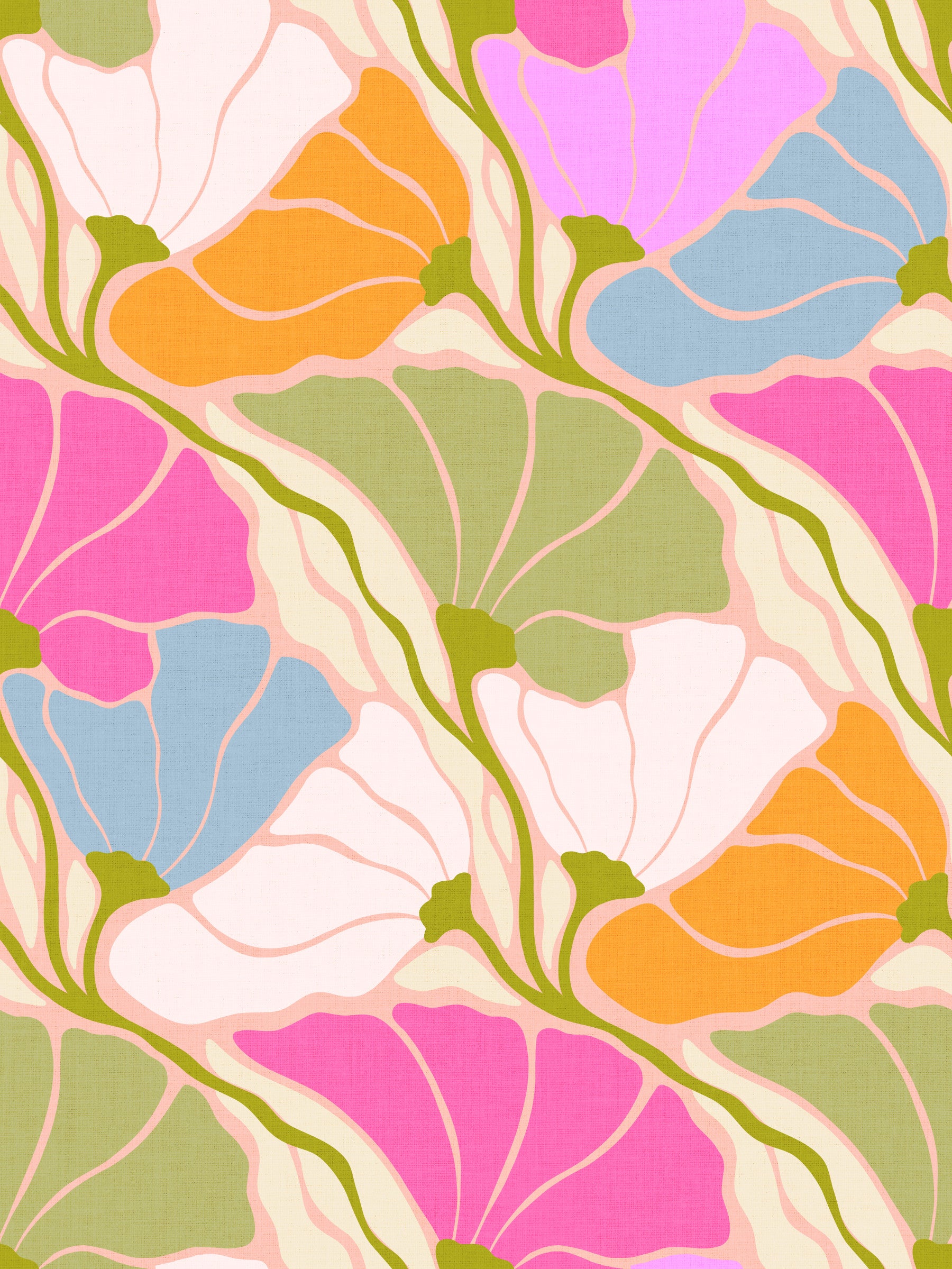 Art Nouveau Botanica Fan Flow - Bloom Burst Wallpaper⁠ in your room — zoomed