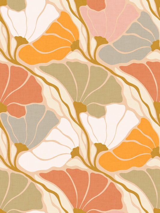 Art Nouveau Botanica Fan Flow - Cosy Blooms Wallpaper⁠