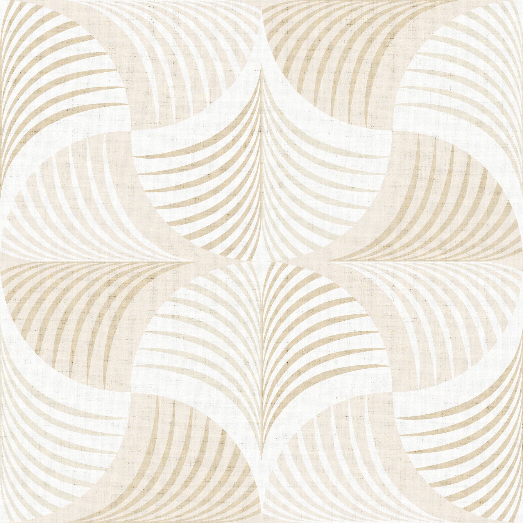 Art Deco Botanical Palm Fan - Soft White Beige Wallpaper⁠