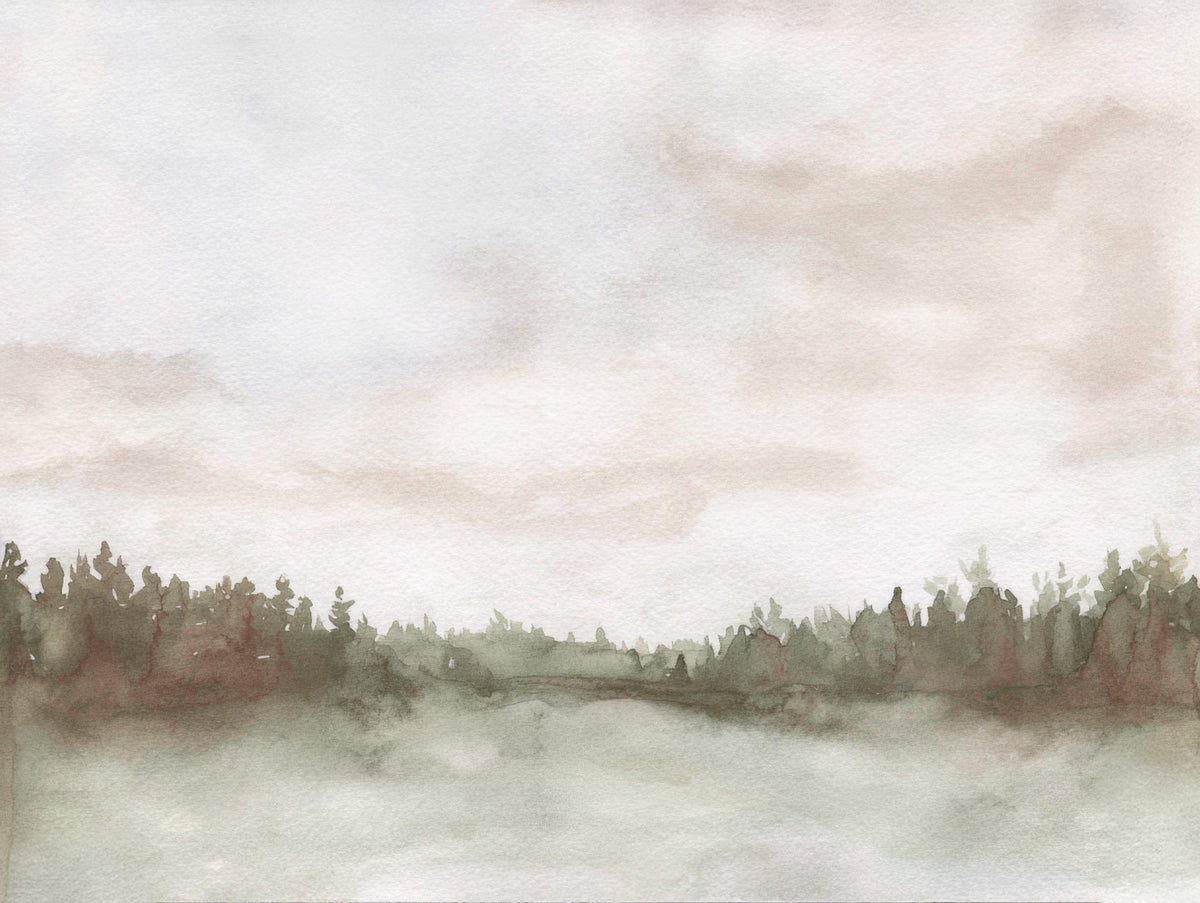 Minimalist Misty Trees  Wall Mural in your room — zoomed