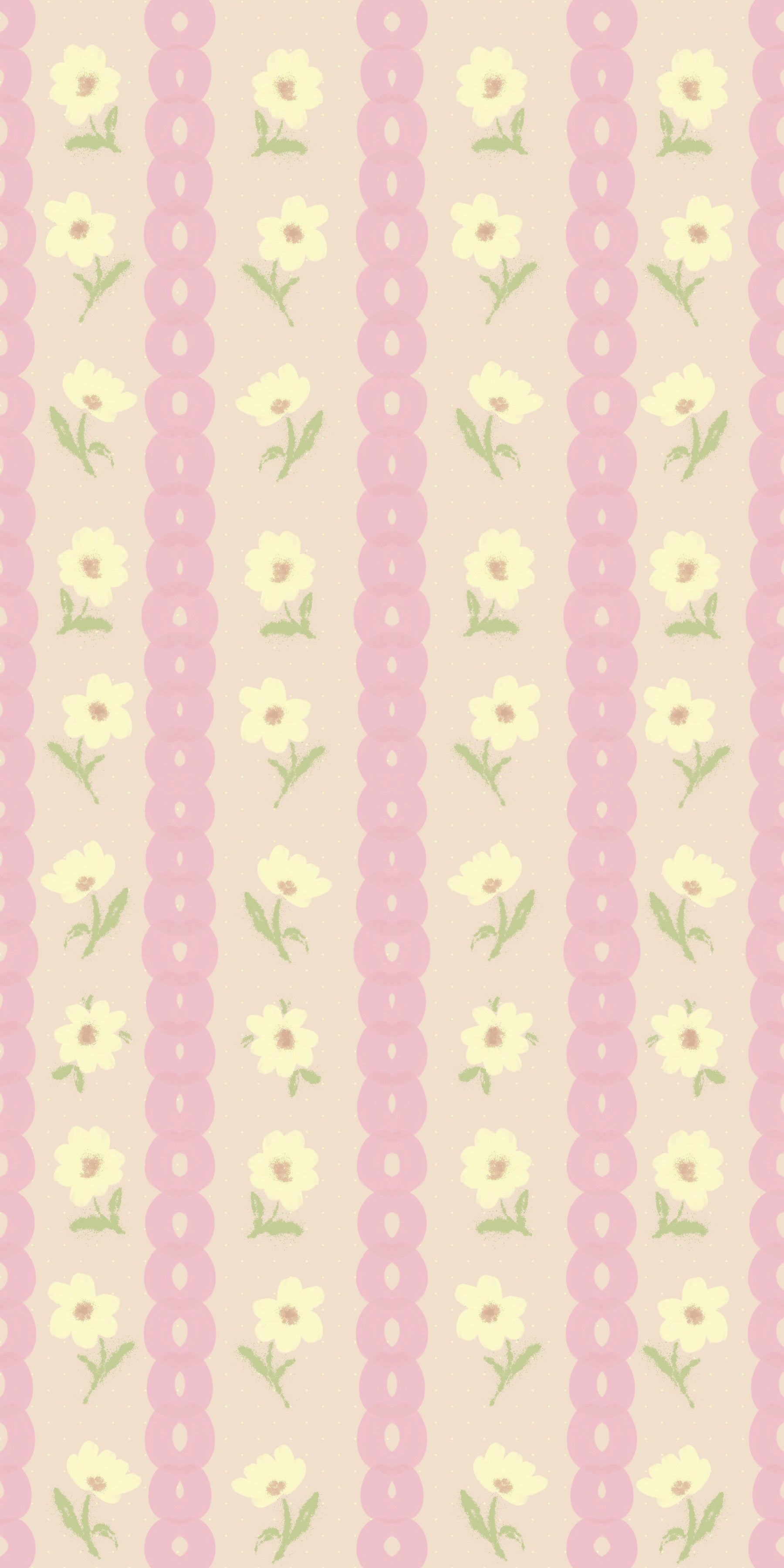 Soft Bloom Stripes Wallpaper⁠