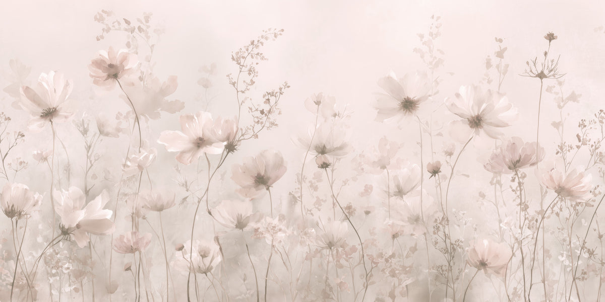 Poetic Soft Floral – Petal Dust Wall Mural in your room — zoomed