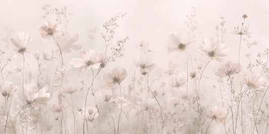 Poetic Soft Floral – Petal Dust Wall Mural