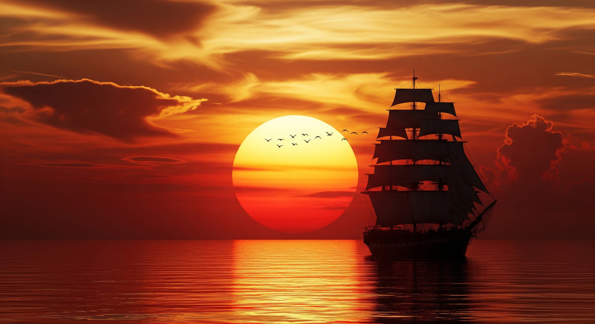 Setting Sun Sail Wall Mural