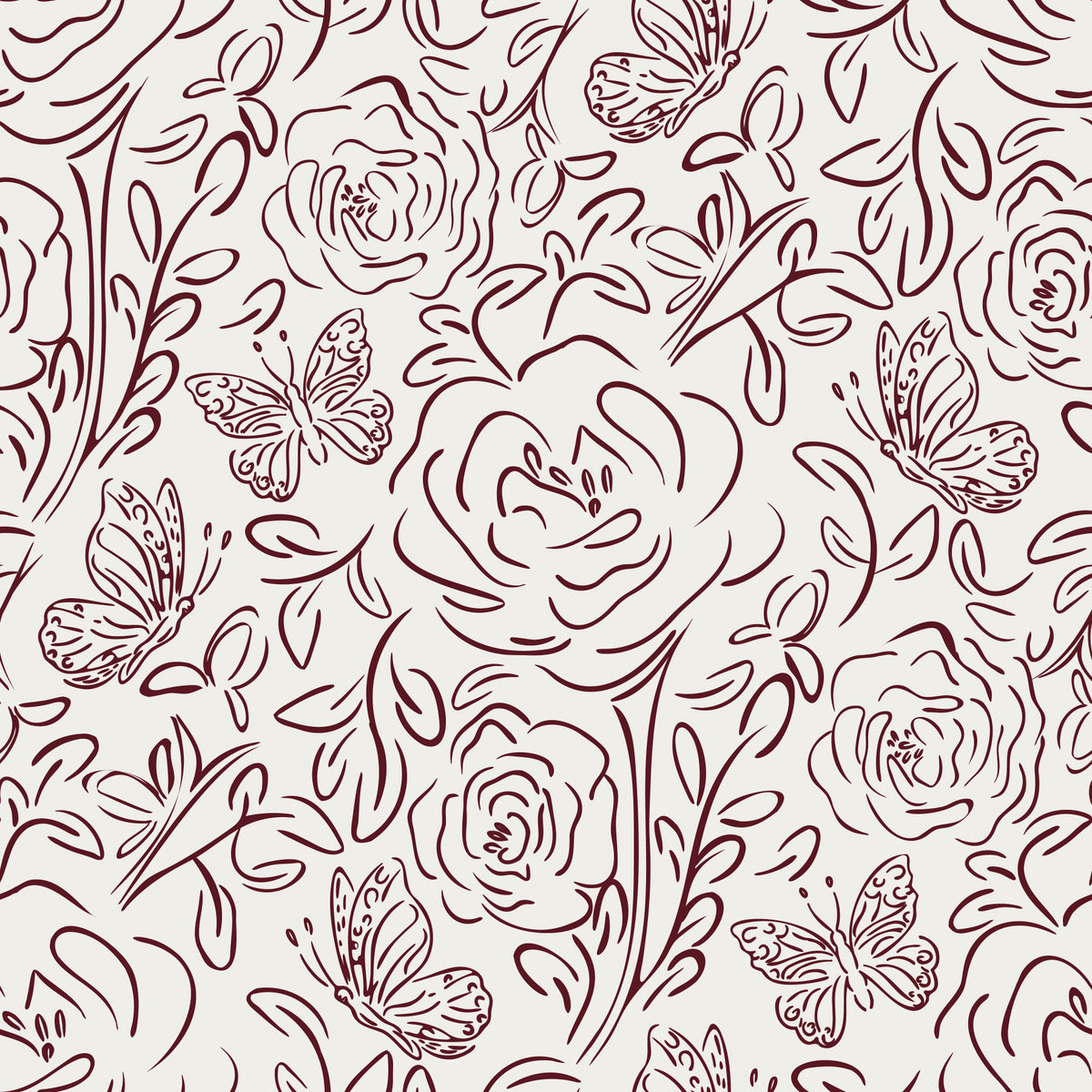 Floral Line Dance Wallpaper⁠ in your room — zoomed