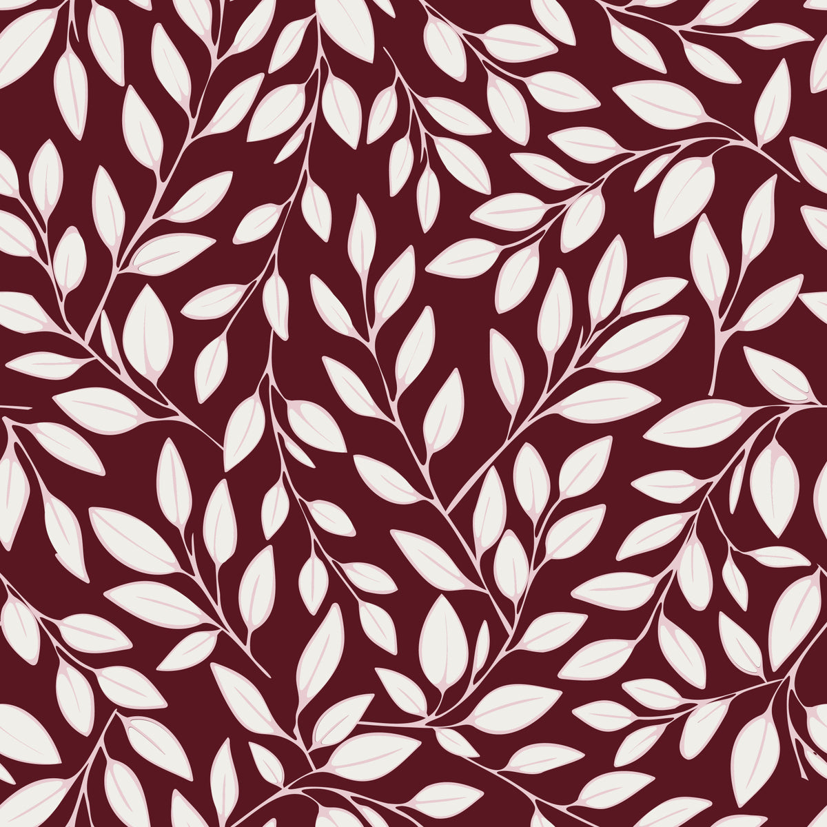 White Vines on Burgundy Wallpaper⁠