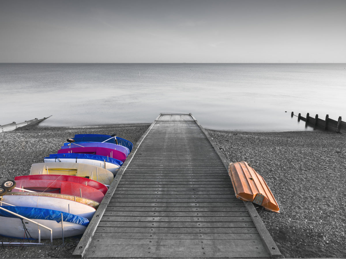 Kayaks on Pier Wall Mural