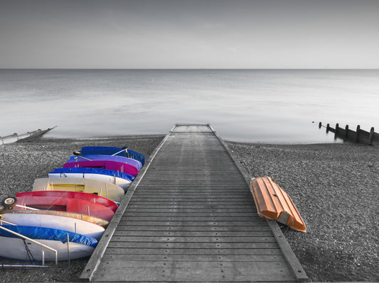 Kayaks on Pier Wall Mural