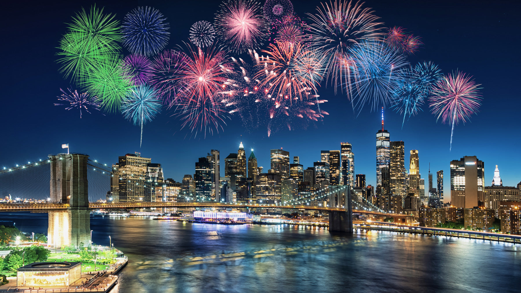Urban Fireworks Wall Mural