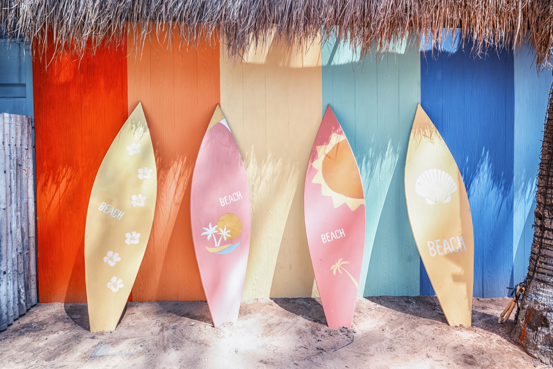 Beach Vibes Surfboards Wall Mural