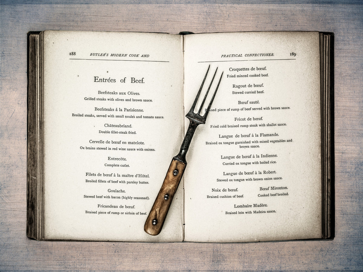 Vintage Cookbook Wall Mural in your room — zoomed