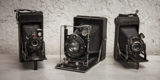 Vintage Camera Trio Wall Mural